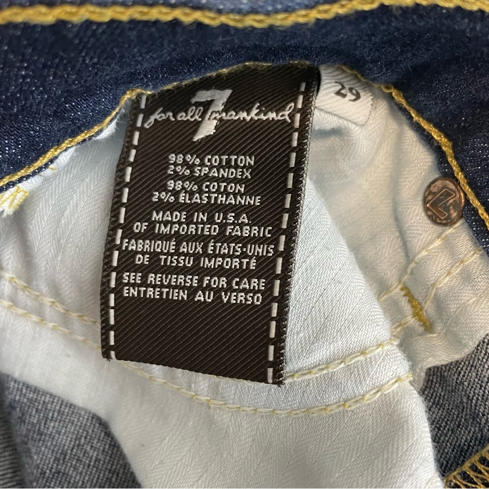7FAM Jeans 7 Roxanne Blue Denim 29 Casual Norm Skinny Americana Basic Western - Picture 13 of 16